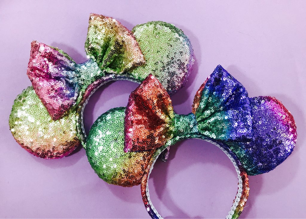 Unicorn Rainbow Sequin Minnie Ears ($40)