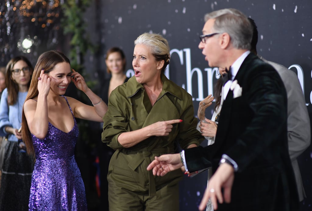 Emilia Clarke, Emma Thompson, Henry Golding, and Paul Feig at the Last Christmas Premiere