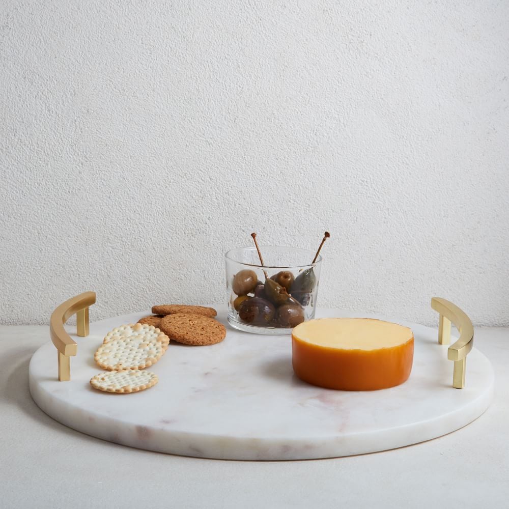 Marble & Brass Round Cheese Board