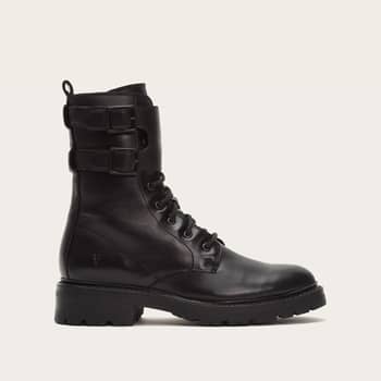 Selena Gomez Black Combat Boots POPSUGAR Fashion