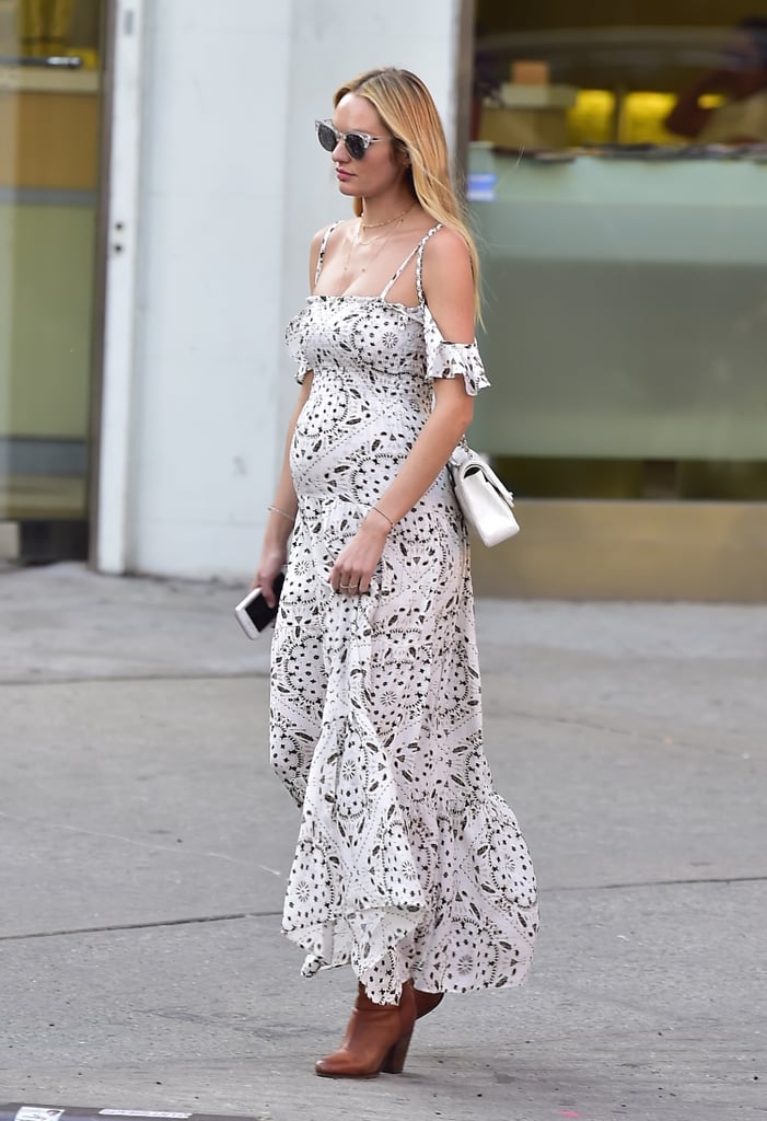 Candice Swanepoel White Maxi Dress May 2016