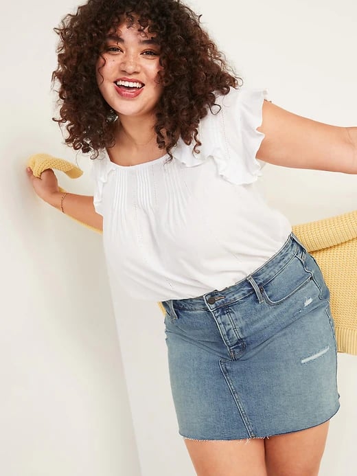 Cut off jean best sale skirt