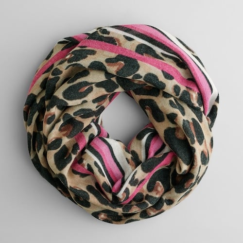 Elizabeth & James Leopard Blanket Scarf with Stripe