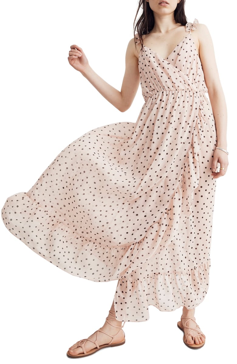 Ruffle faux cheap wrap dress