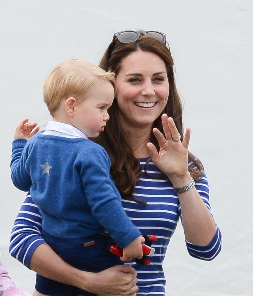Prince George and Kate Middleton at Polo Match in June 2015