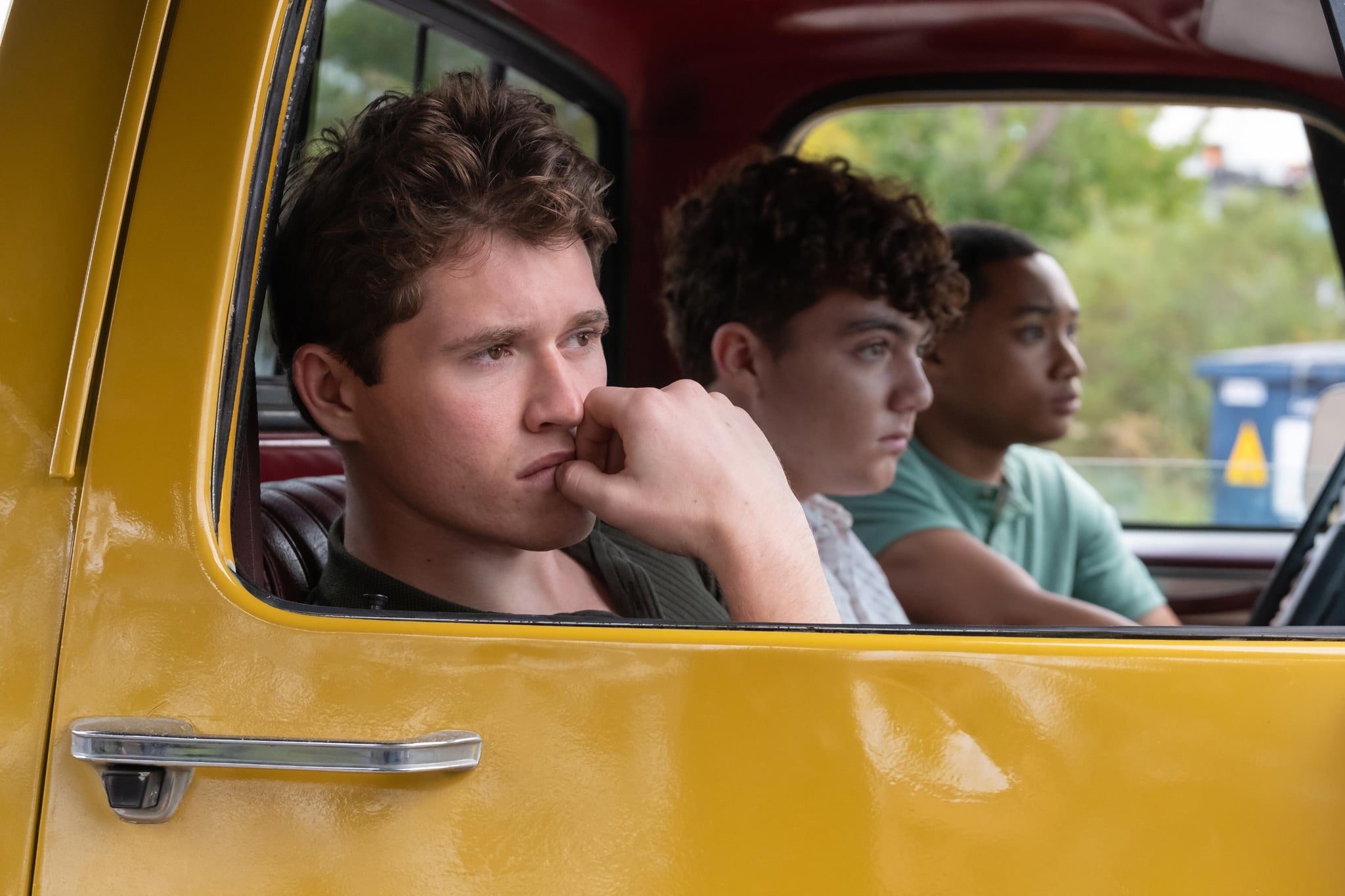 THE HARDY BOYS, from left: Rohan Campbell, Cristian Perri, Adam Swain, (Season 1, ep. 102, aired Dec. 4, 2020). photo: Hulu / Courtesy Everett Collection