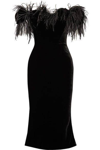 Marchesa Feather Dress | Ariana Grande Black Feather Dress at Oscars ...