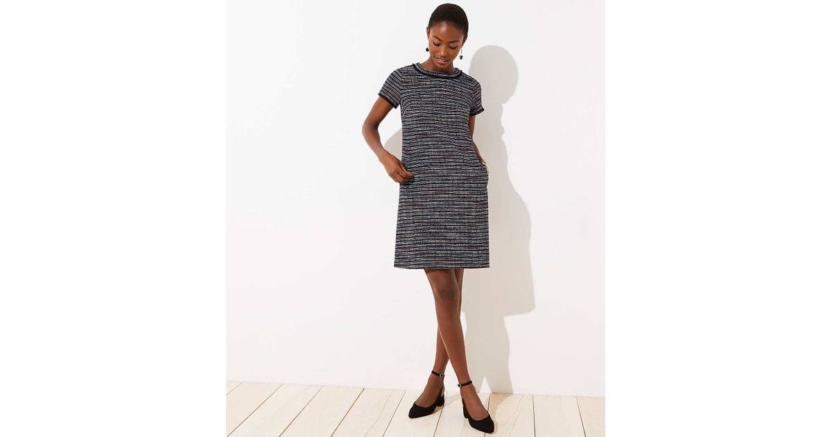 Rainbow boucle shift dress clearance