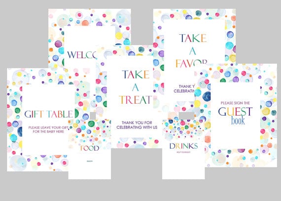 Rainbow Baby Shower Signs