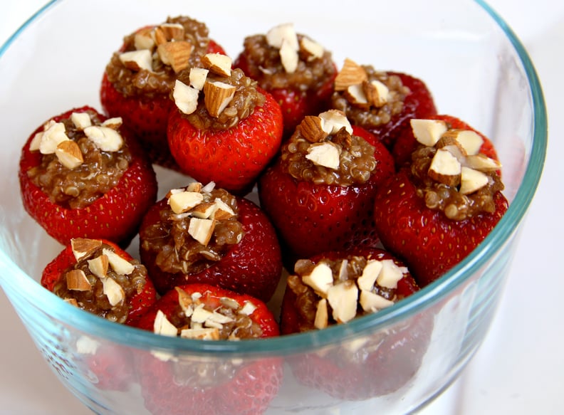 Chocolate Almond Quinoa Stuffed Strawberries