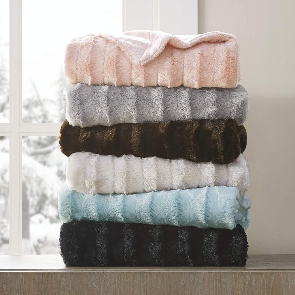 Something Cosy: Madison Park Duke Reversible Long Faux Fur and Micro Fur Throw