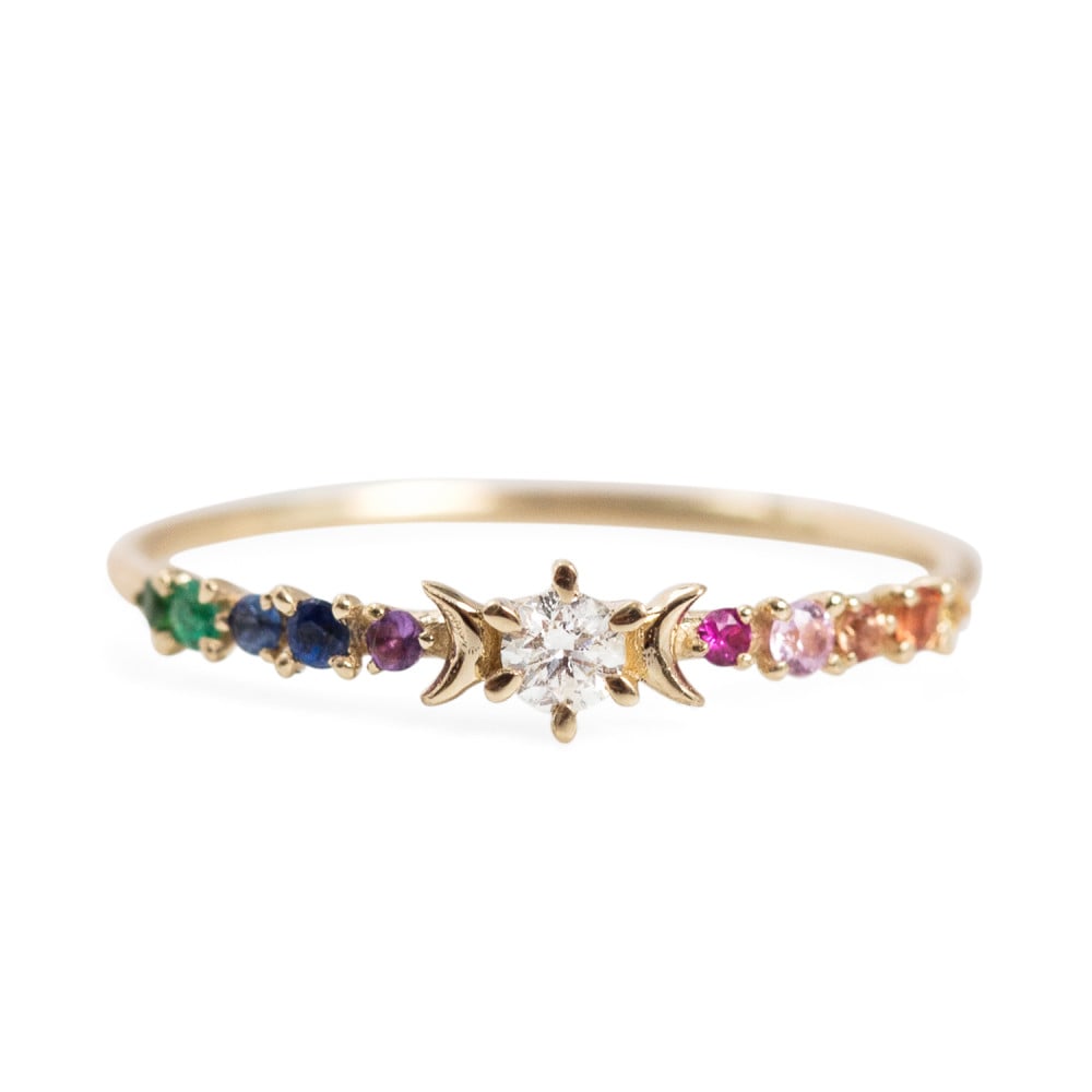 Sofia Zakia Rainbow Stardust Ring
