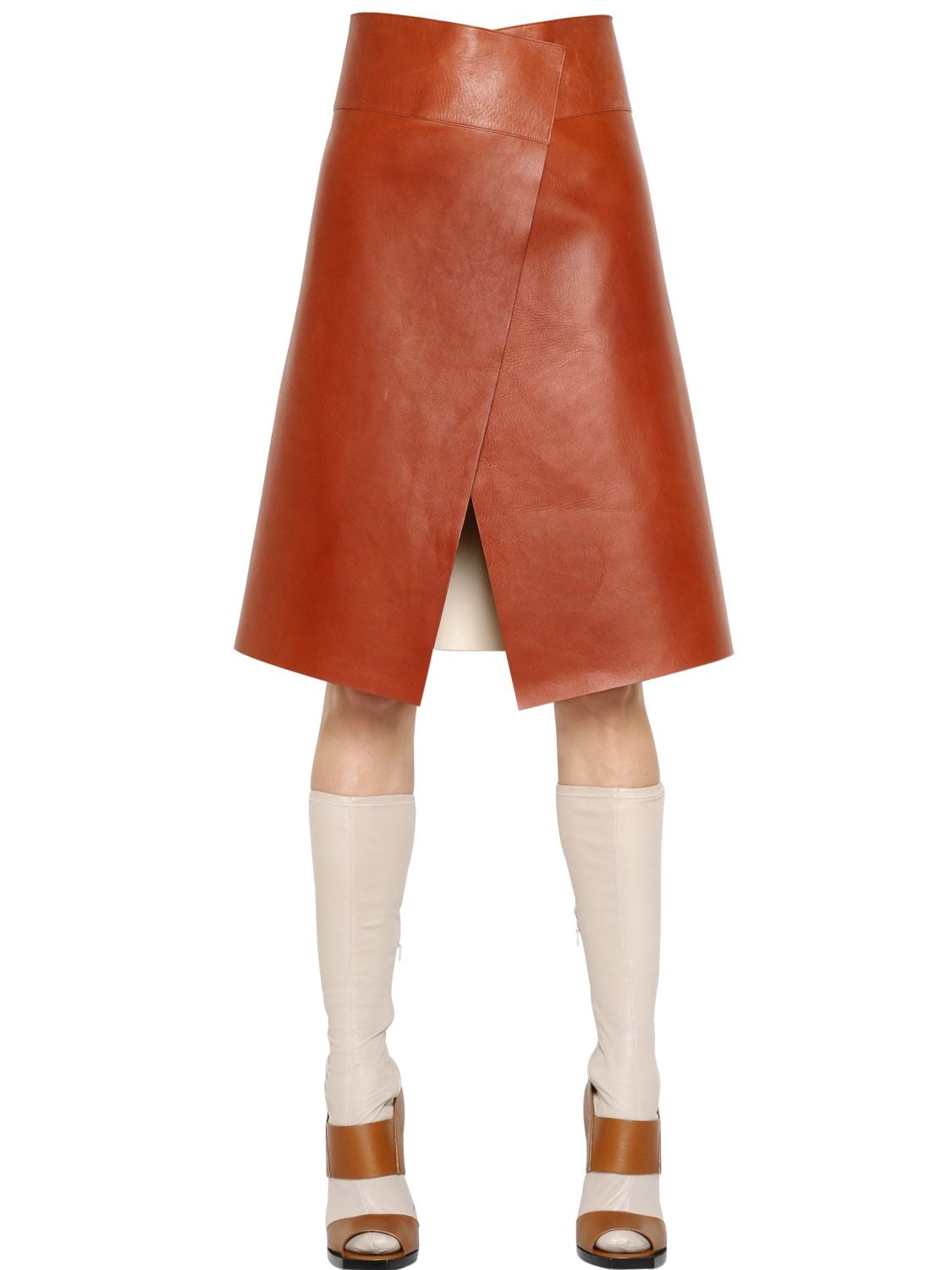Jil Sander Bonded Nappa Skirt ($3,490) | 34 Wrap to Get All Tied Up in This Spring | POPSUGAR Fashion Photo