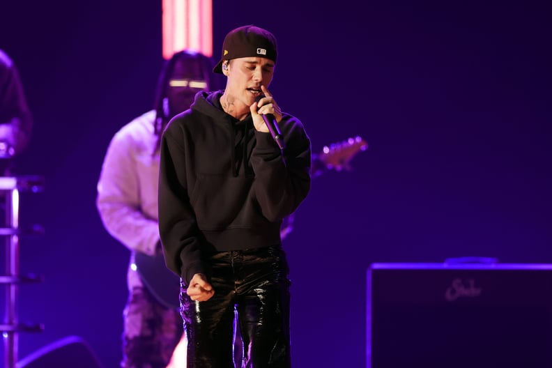 Justin Bieber performs Peaches at the 2022 Grammys