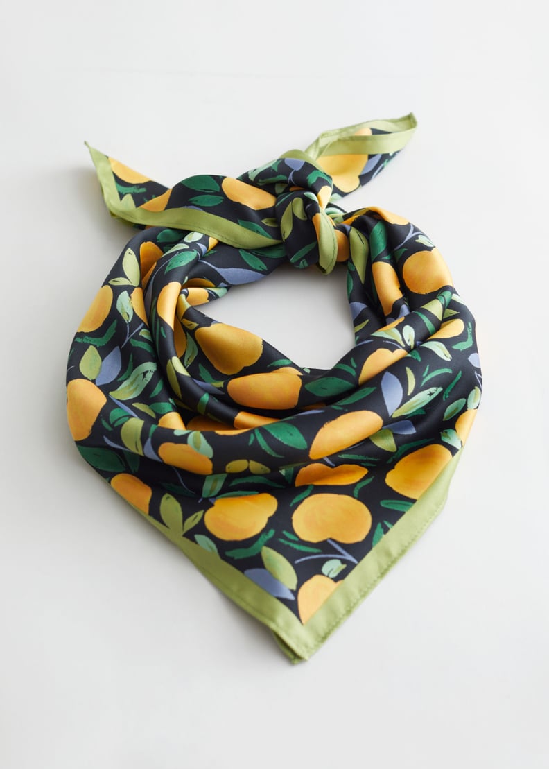 & Other Stories Apricot Print Scarf
