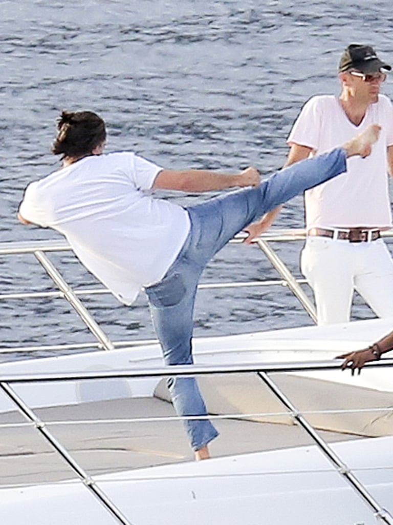 Leonardo DiCaprio Practices Karate on a Yacht | Pictures