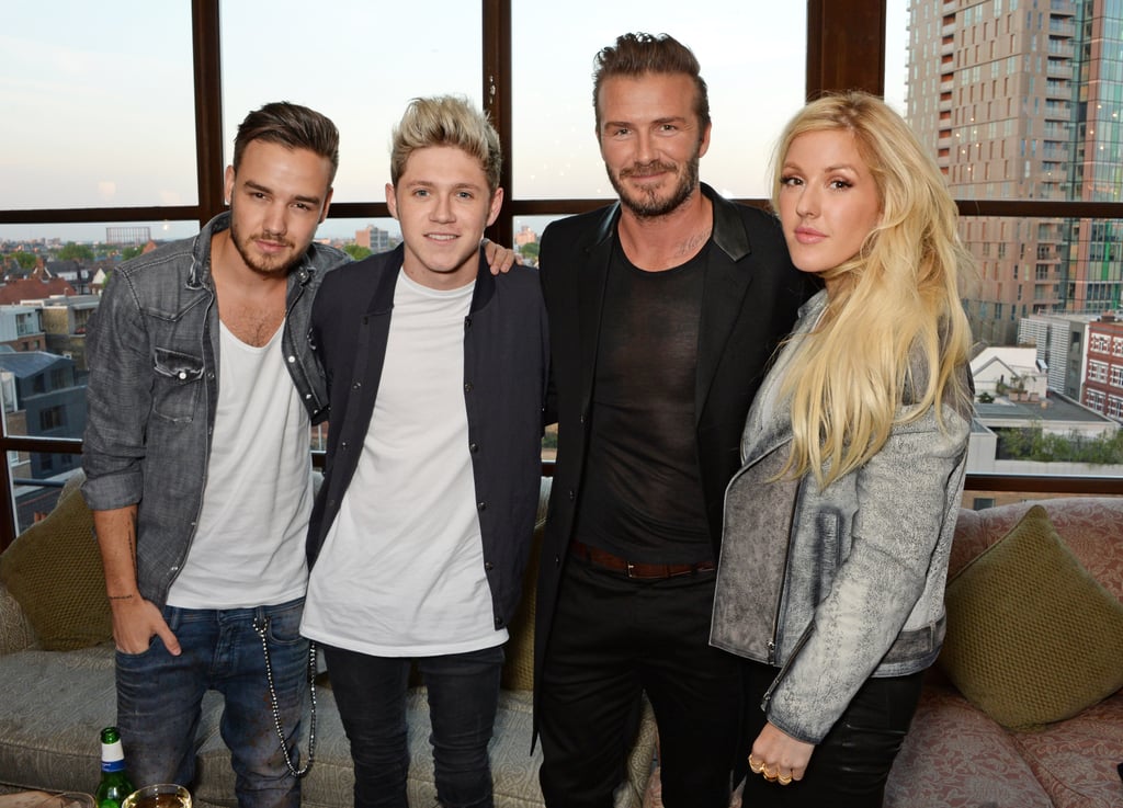 Liam Payne, Niall Horton, and Ellie Goulding joined David Beckham for his H&M swimwear launch in London on Wednesday.