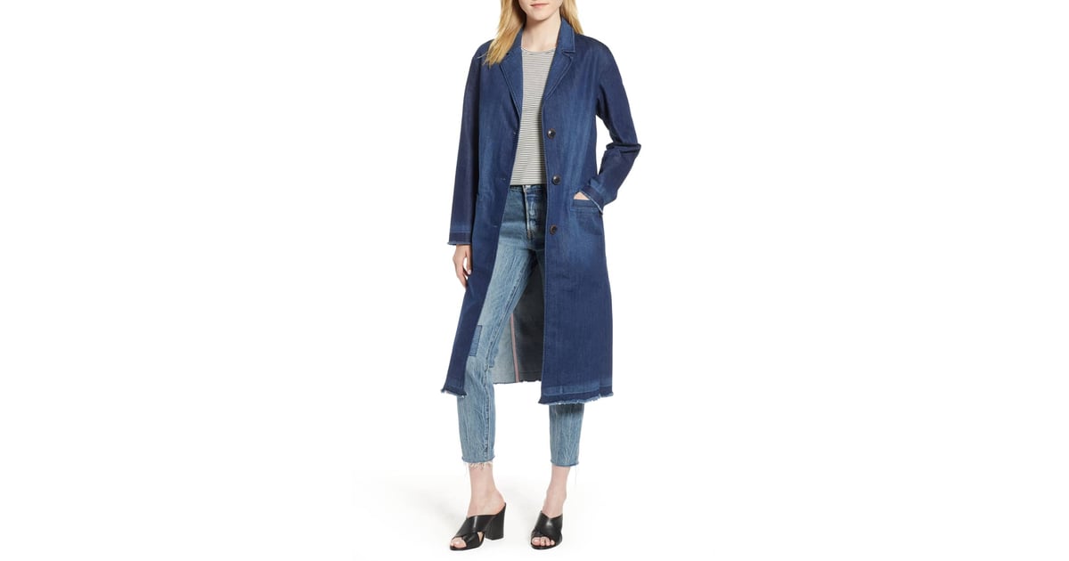 Levi's Denim Washed Long Peacoat 