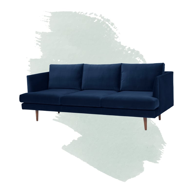 Celia Velvet 84" Recessed Arm Sofa