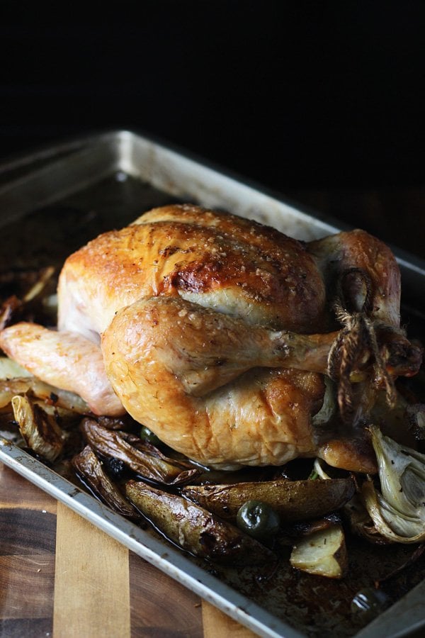 Roast Chicken with Fennel and Olives