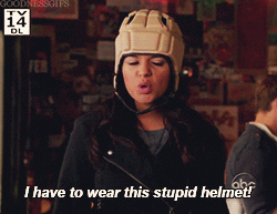 When She Has to Wear a Helmet After Hitting Her Head Too Many Times