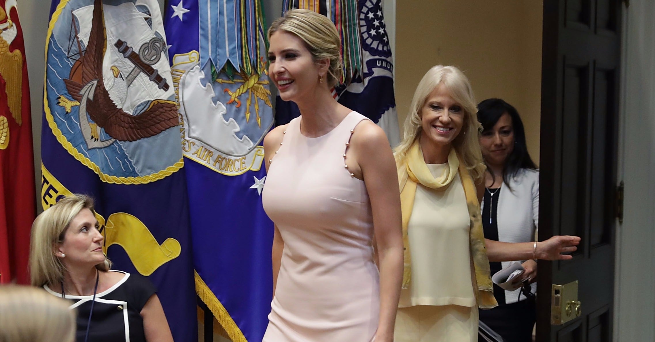 Ivanka Trump models pink mini dress to attend Louis Vuitton fashion show