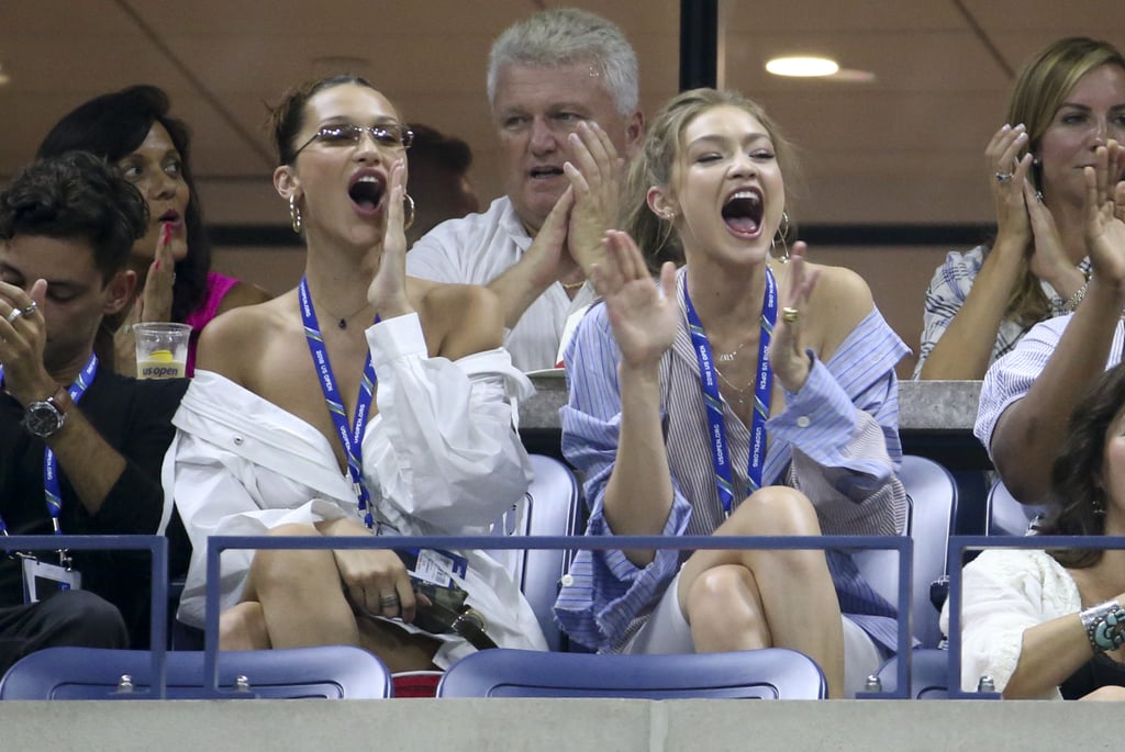 Gigi and Bella Hadid at US Open in Button-Downs 2018