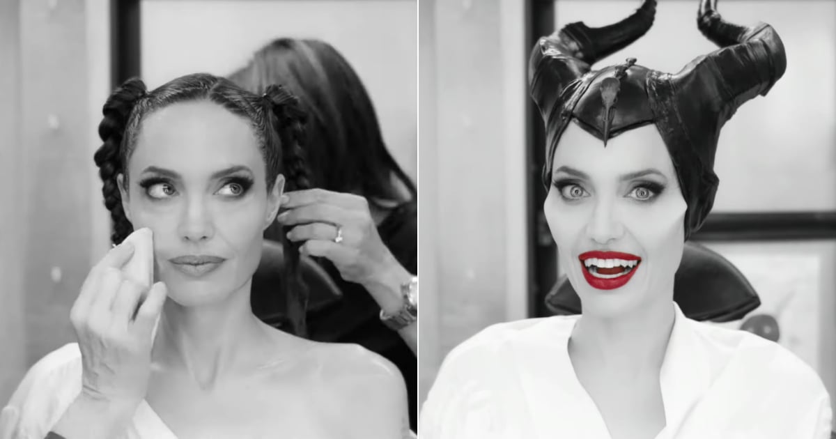 Angelina Jolies Maleficent Makeup Transformation Video Popsugar Beauty