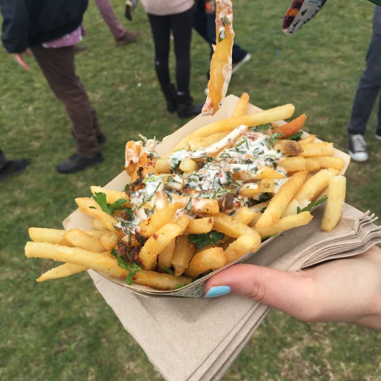 Take garlic fries up a notch by adding a chimichurri sauce.