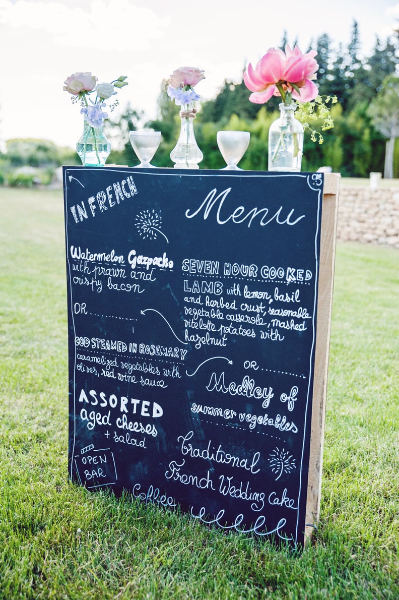 Chalkboard Menu