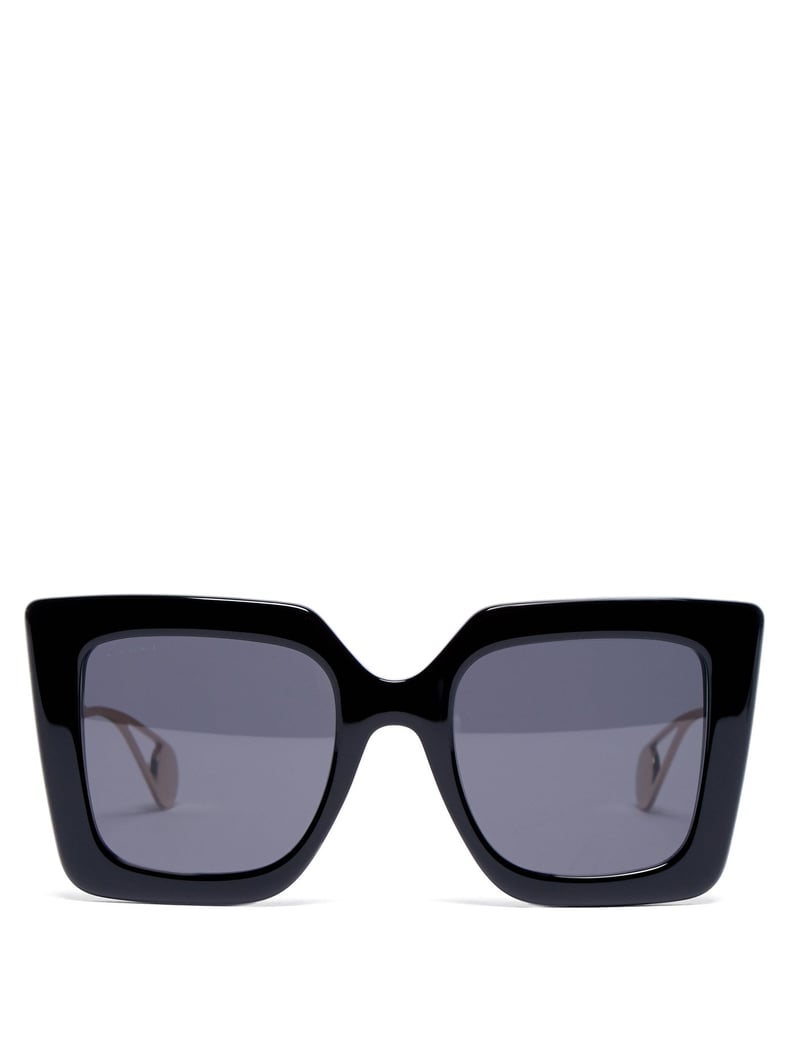 Gucci Square-Frame Acetate and Metal Sunglasses