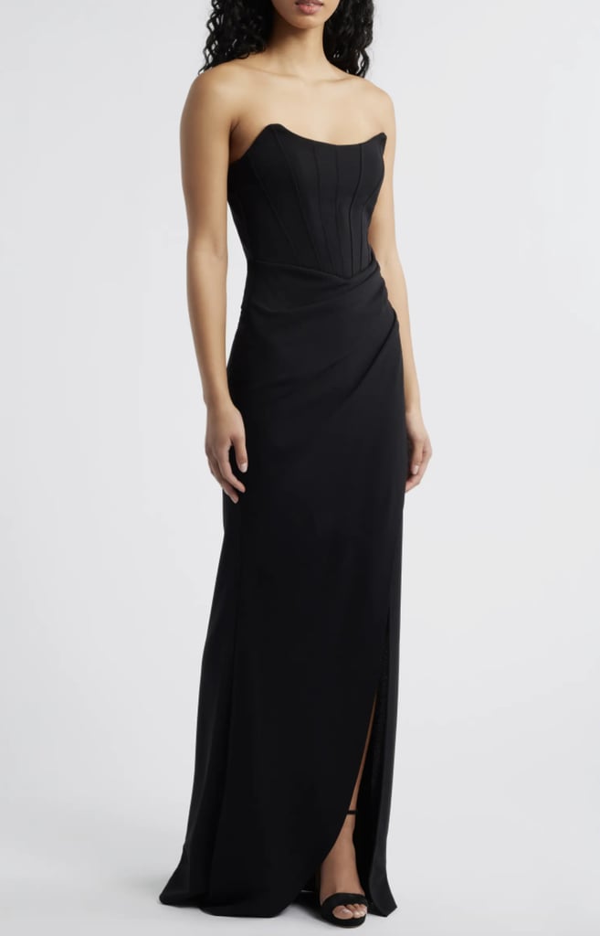 Emerald Sundae Strapless Cateye Corset Scuba Gown