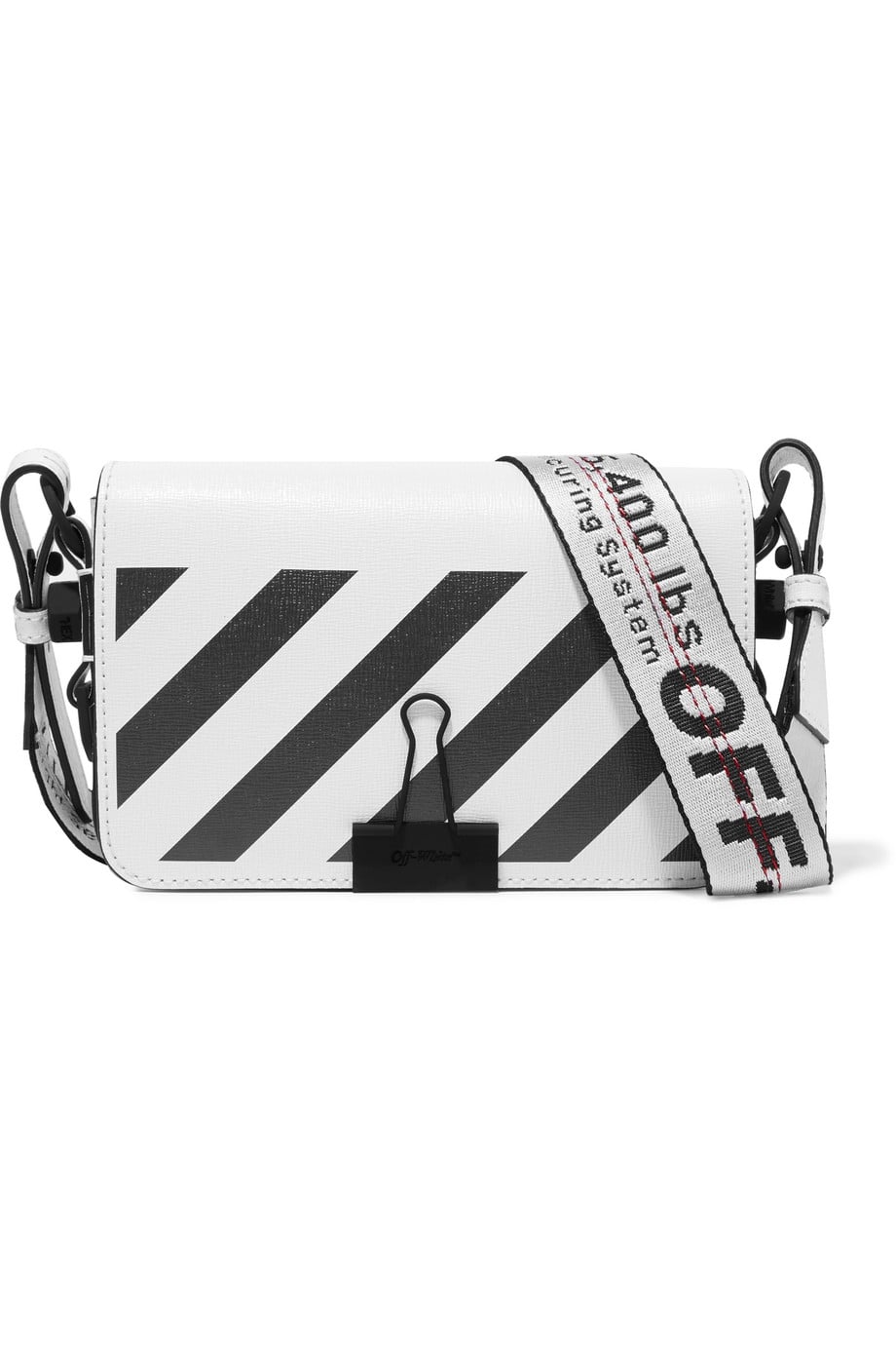 Off-White Mini Striped Textured-Leather Shoulder Bag, Aren't You Lucky:  Spring's 6 Biggest Bag Trends Appeal to Every Type of Girl