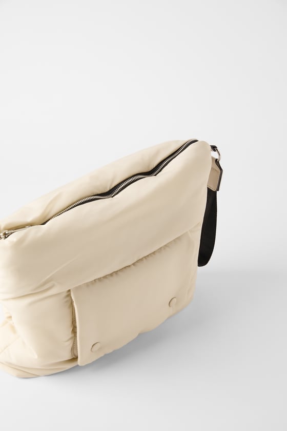 Zara Padded Nylon Maxi Clutch Bag