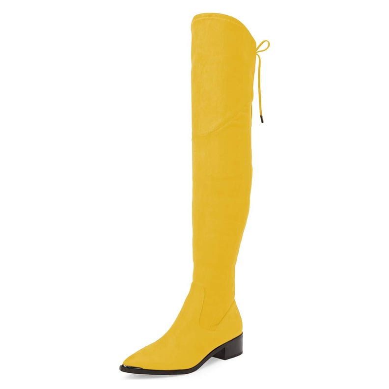 Mustard over discount the knee boots