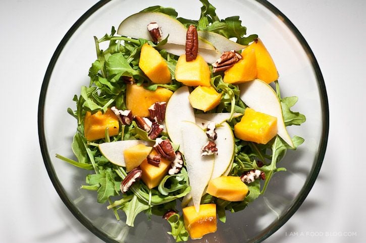 Papaya Pear Arugula Salad