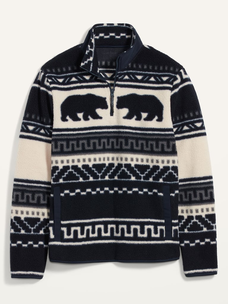 cozy sherpa half zip old navy