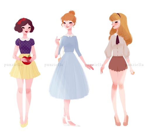 Snow White, Cinderella, and Aurora