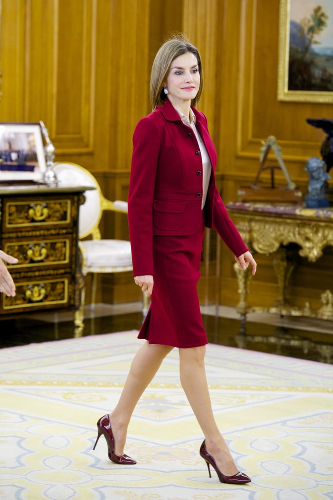 Queen Letizia Wearing a Statement Pair of Fall Pumps