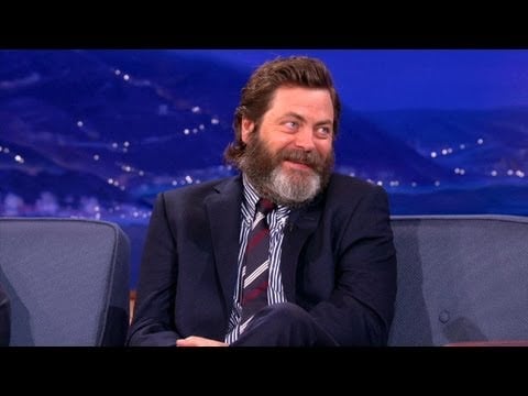 Nick Offerman's Girlish Giggle (at 0:24)