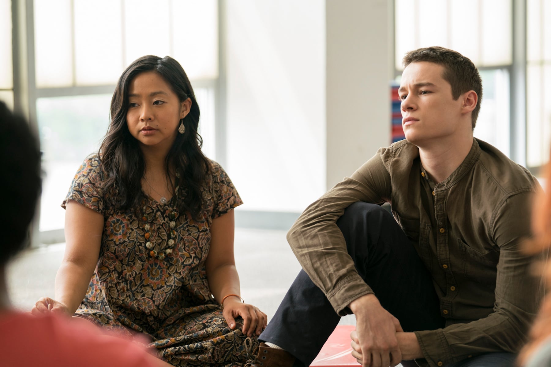 THE PATH, l-r: Stephanie Hsu, Kyle Allen in 'Locusts' (Season 3, Episode 3, aired January 17, 2018). ph: Patrick Harbron/ Hulu/courtesy Everett Collection