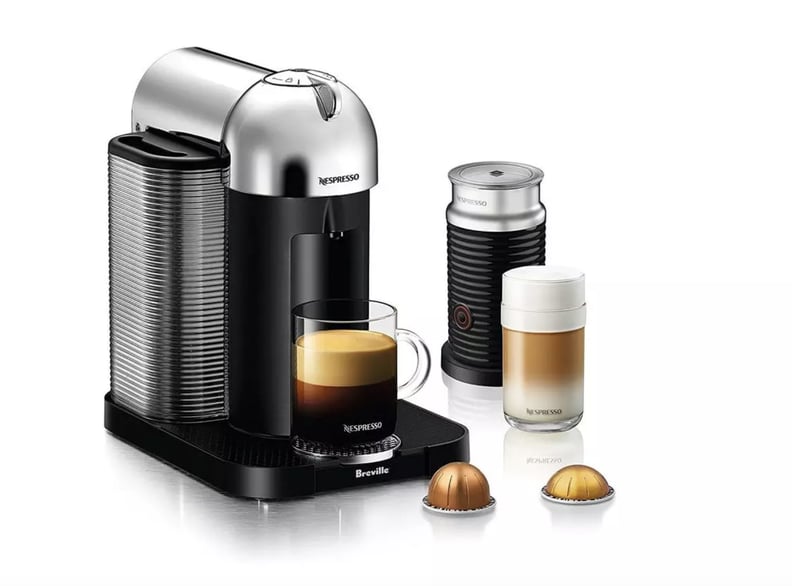 Nespresso by Breville VertuoLine Coffee and Espresso Maker Bundle with Aeroccino Frother in Chrome