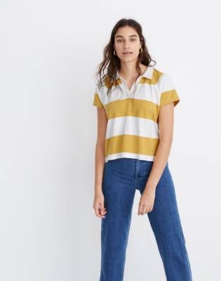 Madewell Boxy Polo in Lefferts Stripe