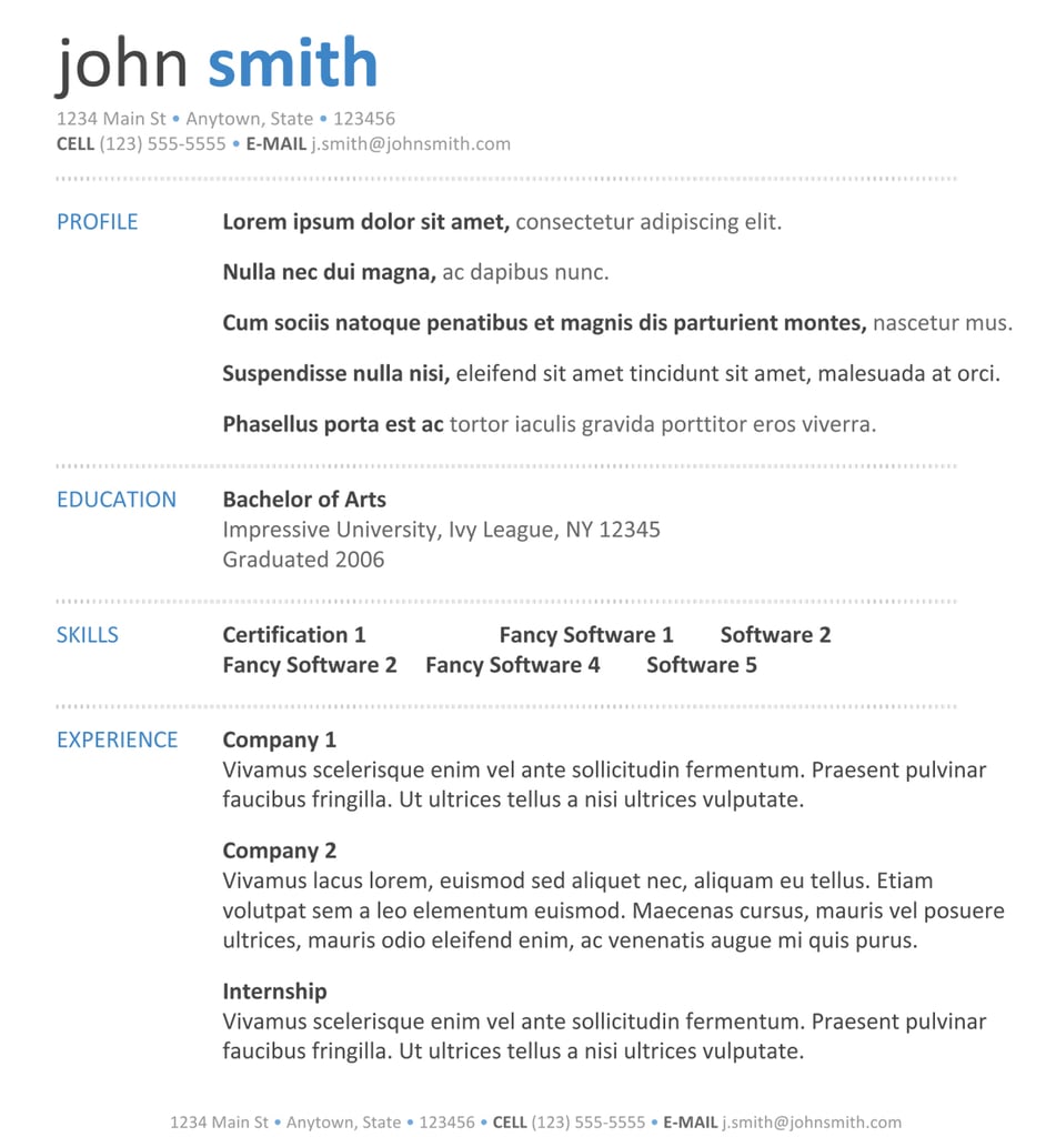 free resume templates to download  popsugar career and finance