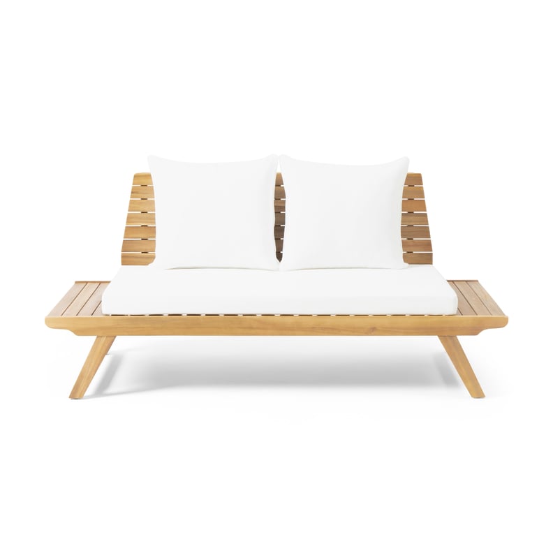 Bullock Outdoor Wooden Loveseat With Cushions
