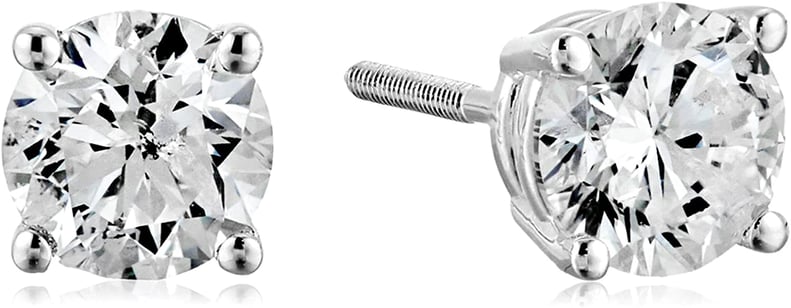 Certified 14k White Gold Diamond With Screw Back and Post Stud Earrings