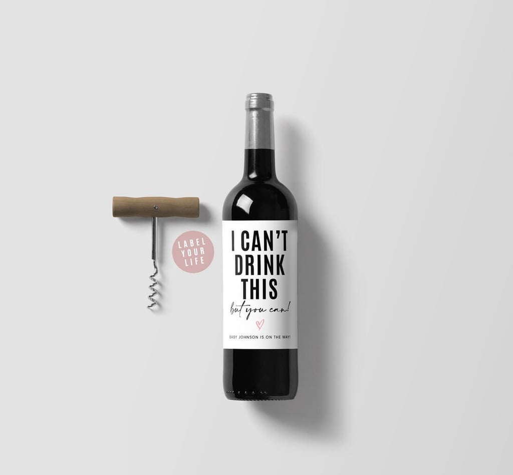 Baby Announcement Wine Label