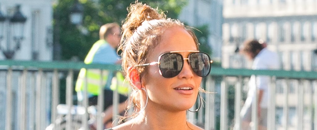 Jennifer Lopez's Crochet Swimsuit in Paris