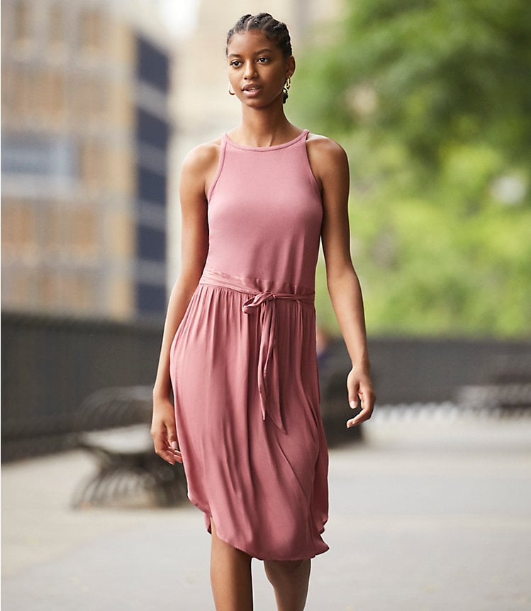 Loft Mixed Media Flare Dress