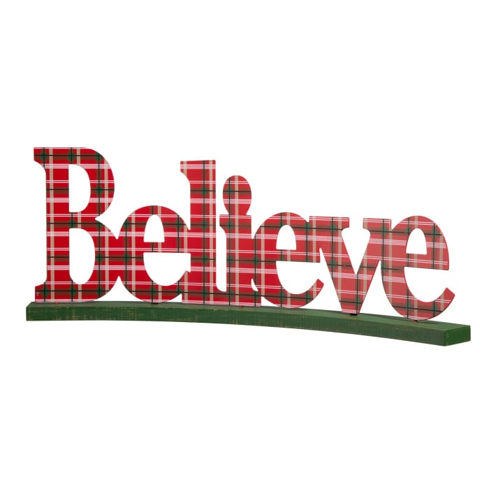 Wooden Believe Table Decor